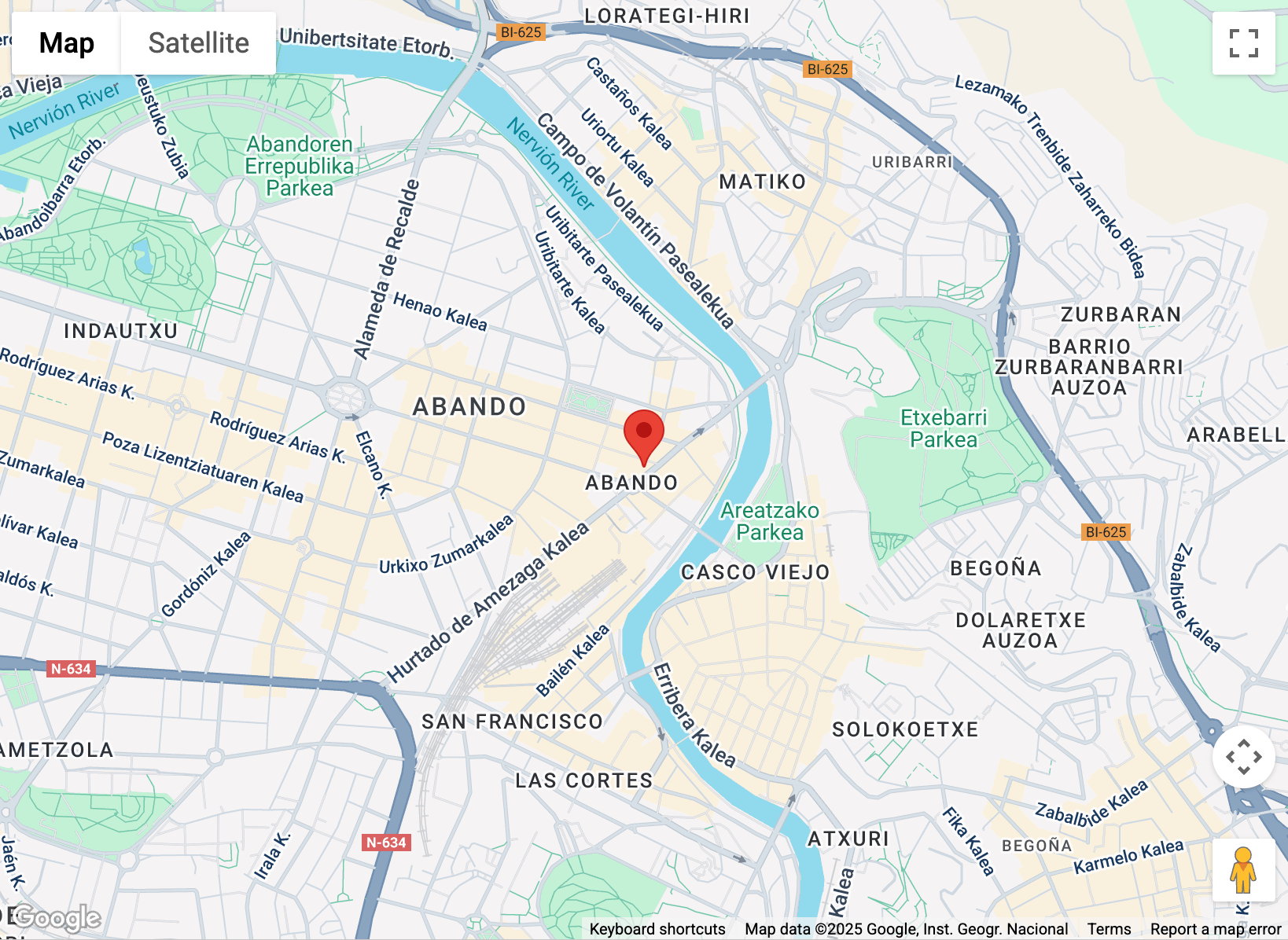 Imagem do mapa do escritório Malwarebytes em Bilbau, Espanha