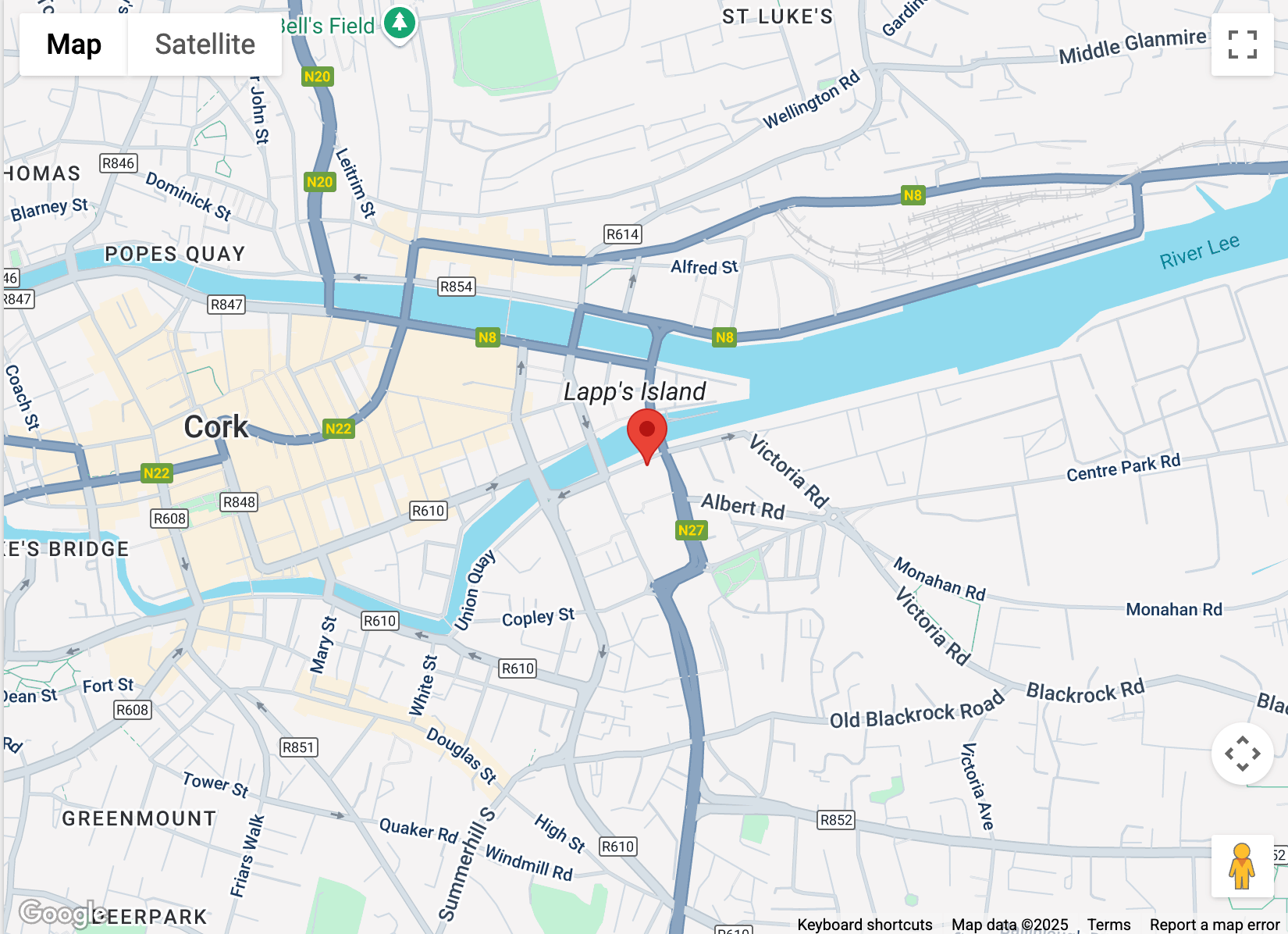 Imagem do mapa do escritório Malwarebytes em Cork , Irlanda
