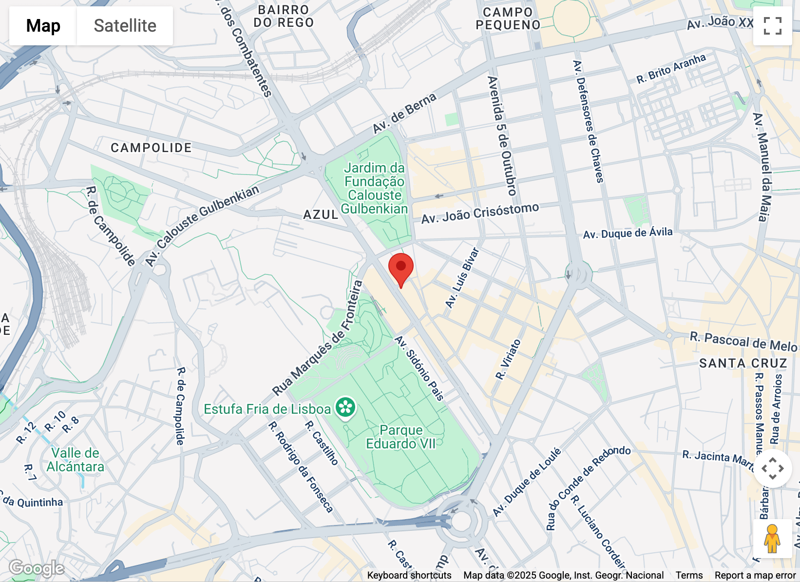 Imagem do mapa do escritório Malwarebytes em Lisboa, Portugal