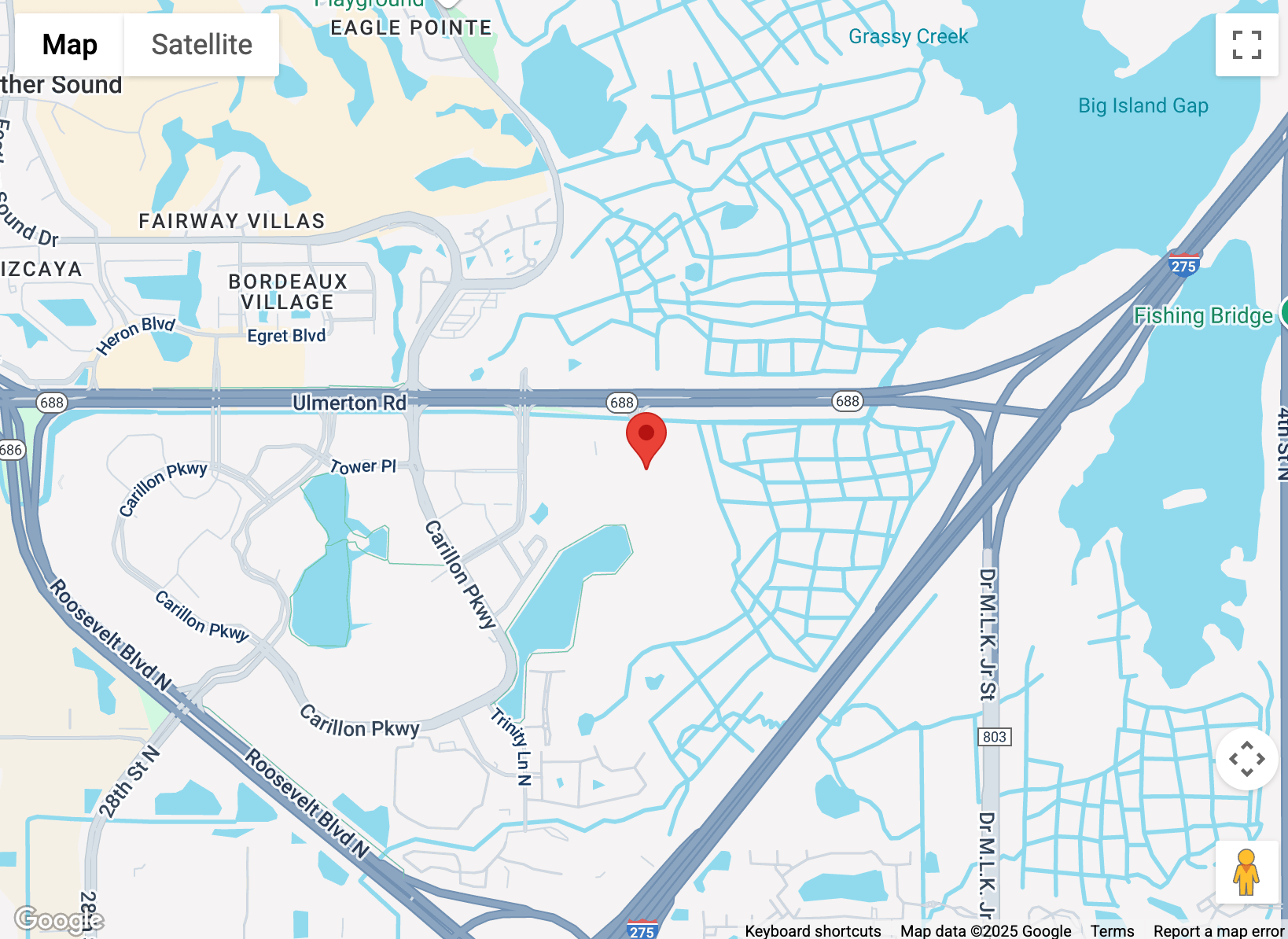 Imagem do mapa do escritório Malwarebytes em São Petersburgo, Flórida