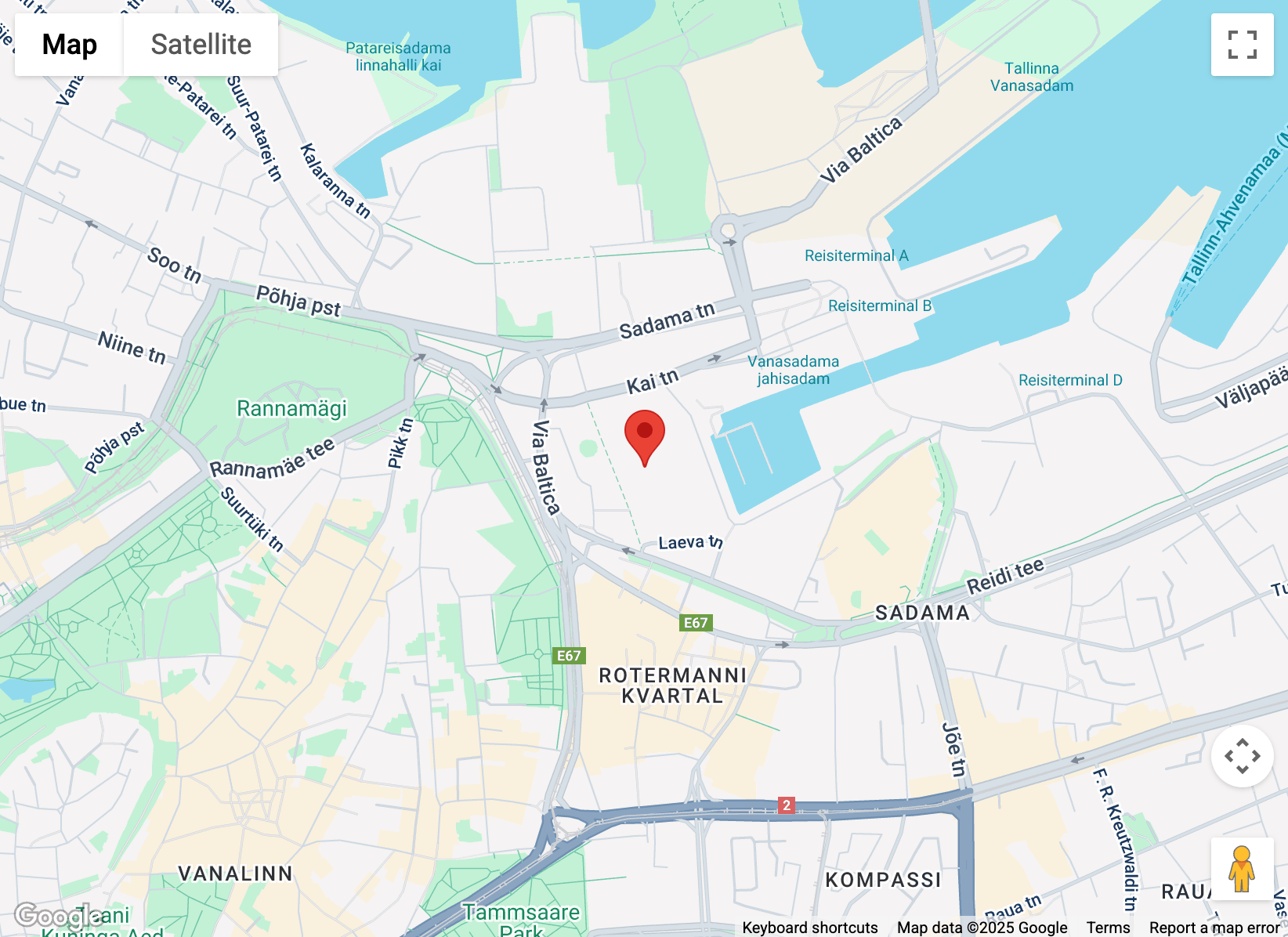 Imagem do mapa do escritório Malwarebytes em Tallinn, Estónia